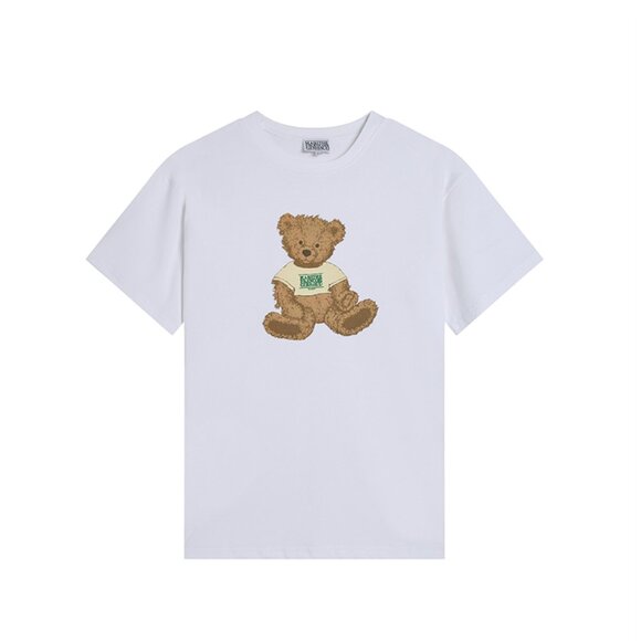 Marithe Francois Girbaud Bear Print Short-Sleeve Shirt - Picture 1 of 7